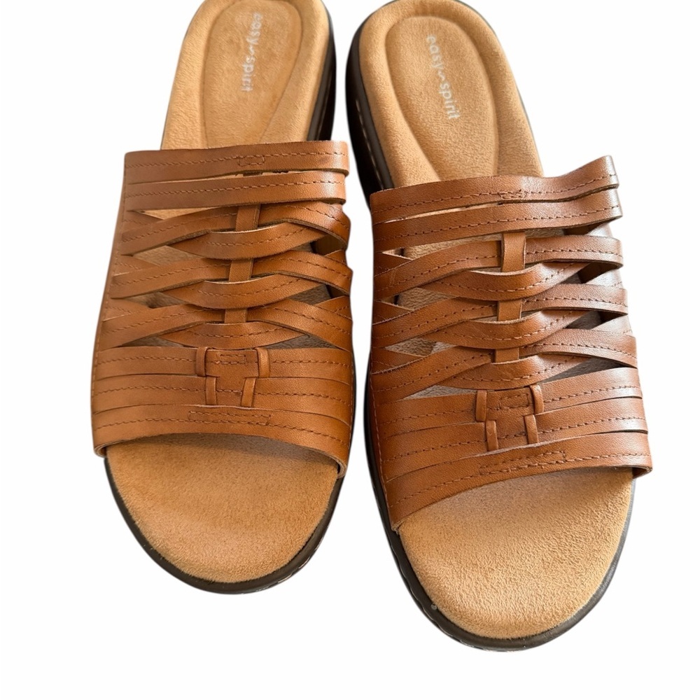 NWOB Easy Spirit Daisy Leather Comfort Sandals Brown Size 10 - Picture 5 of 5